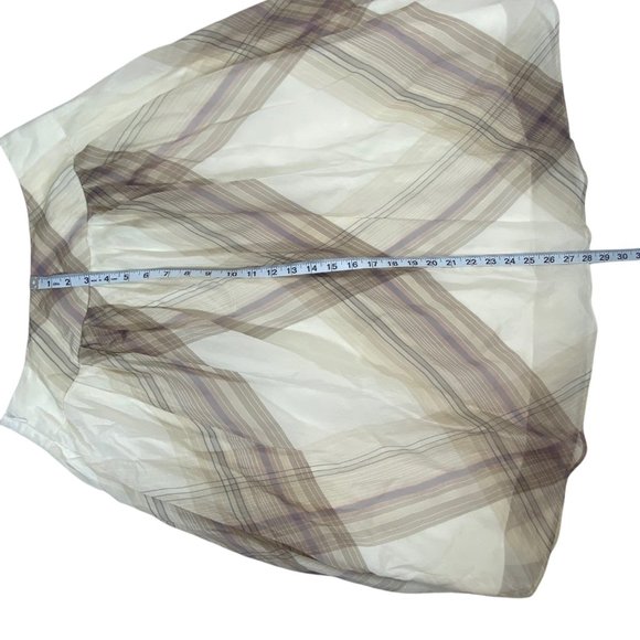 Talbots Pure Silk Midi Skirt | 10P | Plaid Organza | Lined | Preppy Old Money - Picture 9 of 10